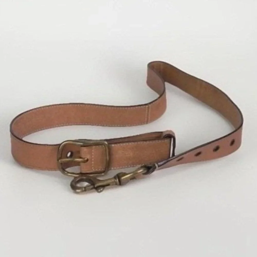 Coach Vintage Tan Leather Crossbody Bag Strap Brass Buckle Stitched 1.5